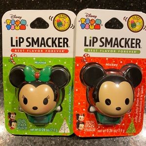 Christmas Mickey and Minnie TSUM TSUM Lip smackers. Set of 2